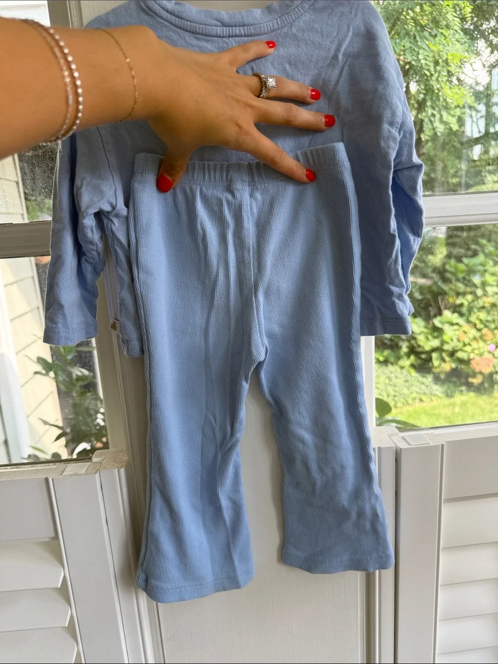 GAP Light Blue Toddler Matching Set with Sparkly Bow